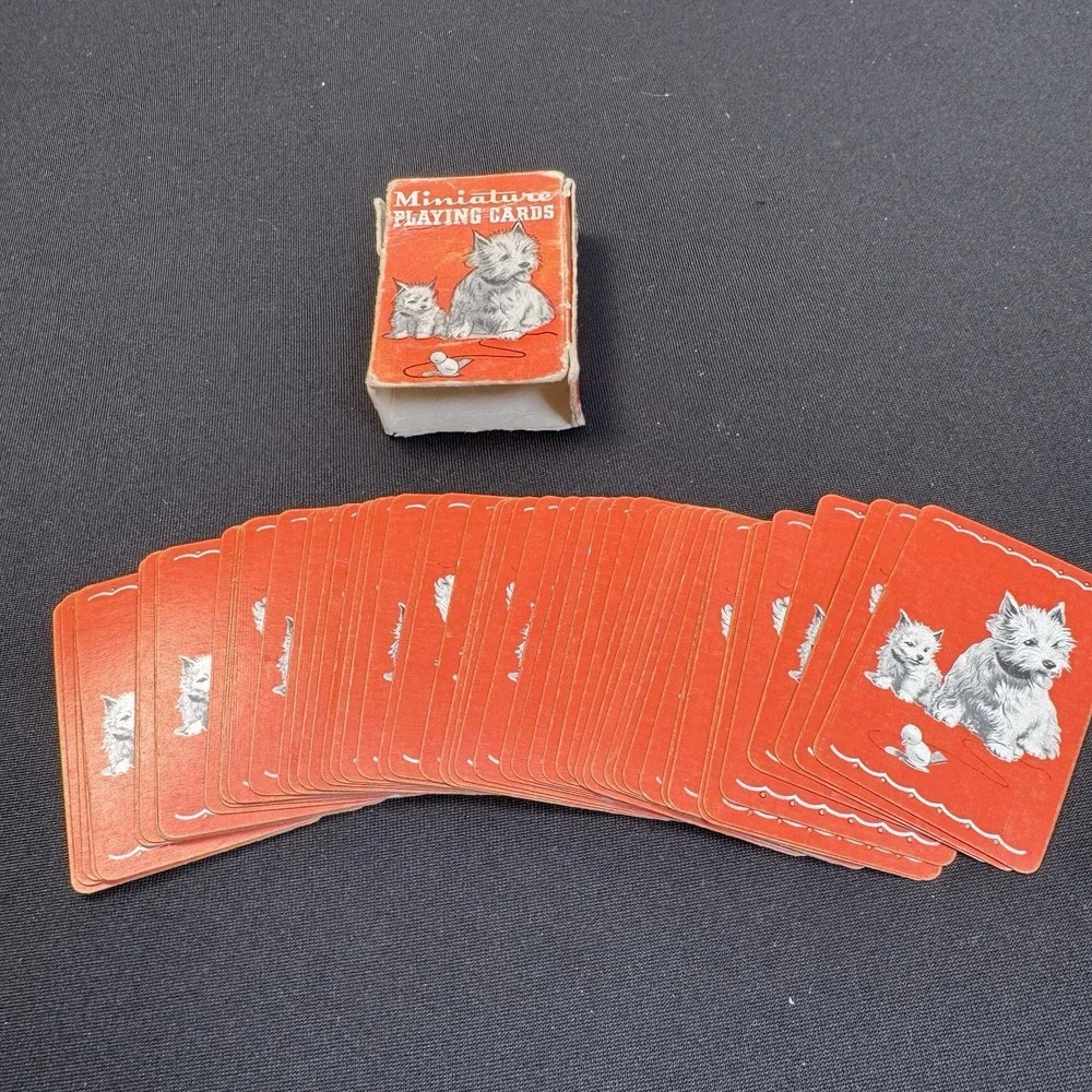 Vintage Westie West Highland Terrier‎ Dog Mini Deck Of Playing Cards